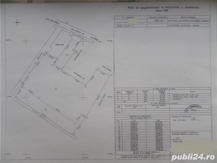 Teren de 12872 mp, în Frâncești