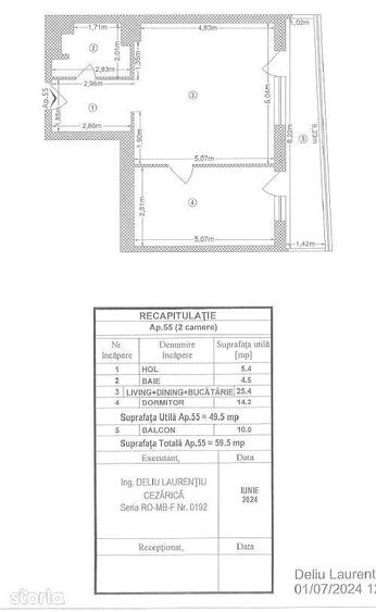 Apartament cu 2 camere în Dristor