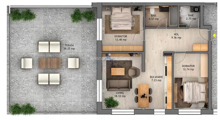 Penthouse 3 camere \ terasa 59,25 mp \ Sibiu - Selimbar