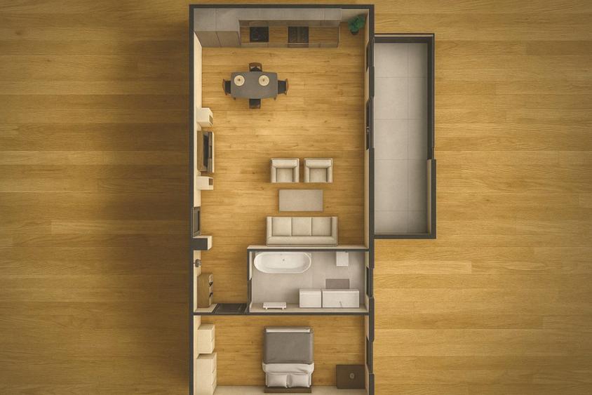 Apartament cu 2 camere decomandat în Central