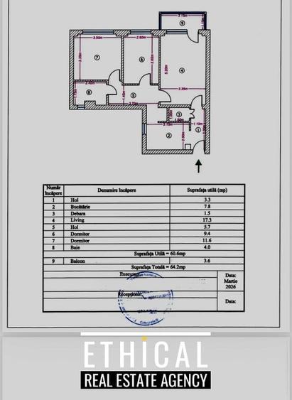 Apartament 3 camere, 64,2 mp, Gorjului, bloc 1978, acte complete - 9