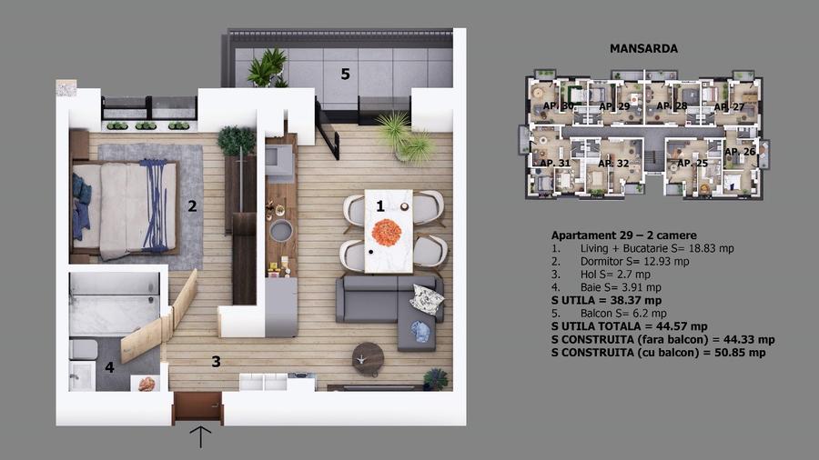 Apartament 2 camere Ion Creanga | Nichita Stanescu  | Preturi promotionale  | - 16