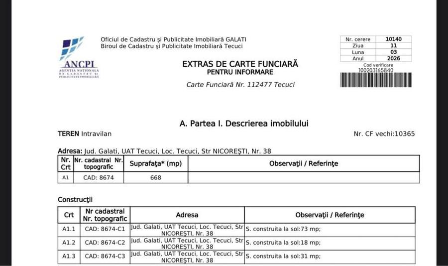 Casa Tecuci teren 670mp+anexe/2 iesiri strada Nicoresti-Andrei Saguna - 2