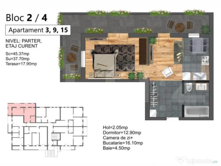 Apartament cu 2 camere, bloc nou, zona Kaufland Sud - 1