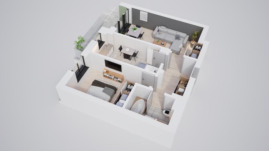 Apartament 2 camere cu incalzire in pardoseala si zone verzi - 10