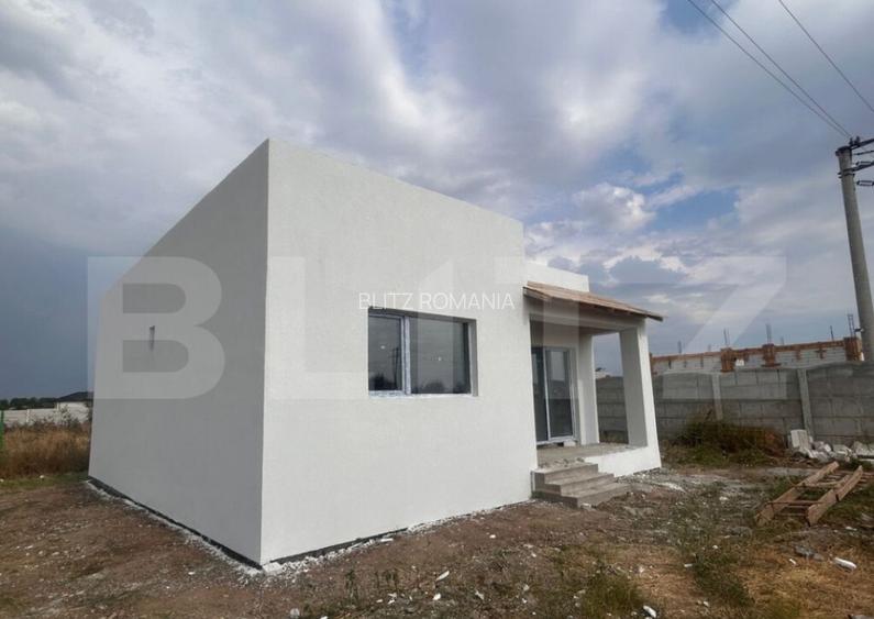 Casa noua, 70 mp utili + terasa, 250 mp teren, zona Carcea