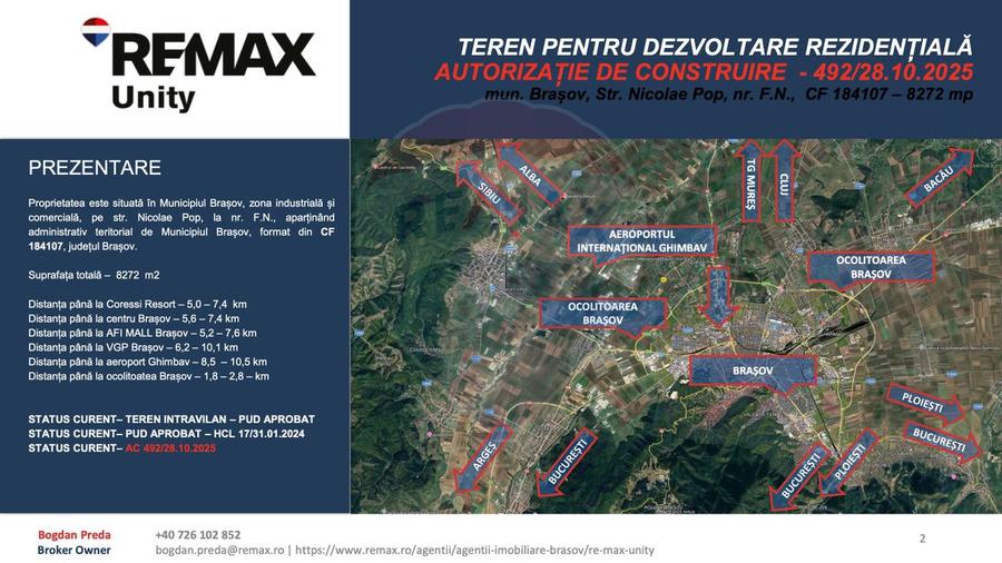 Teren dezvoltare rezidențială 8,272mp Brasov/AUTORIZATIE DE CONSTRUIRE - 4