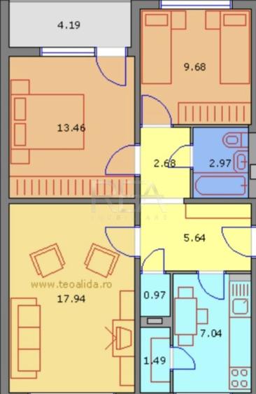 Apartament cu 3 camere decomandat, mobilat în Drumul Taberei