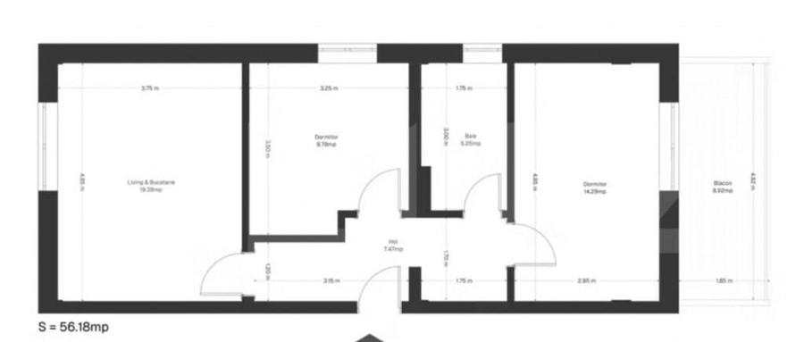 Apartament 3 camere, 55 mp utili + balcon, zona Ghirodei - 1