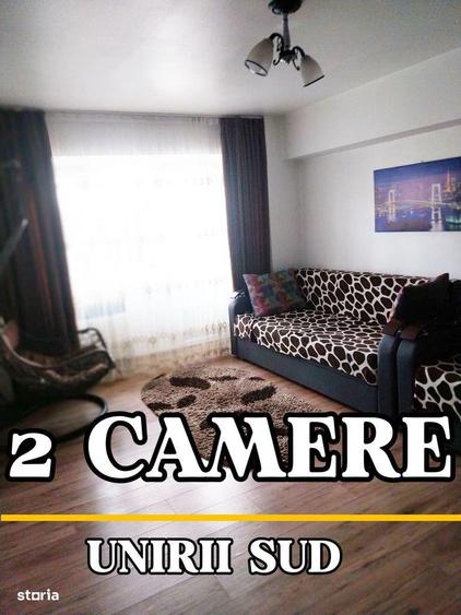 2 camere , Unirii sud, etaj 3, mobilat - 4