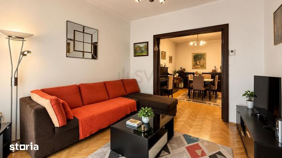 Apartament cu 3 camere semidecomandat, mobilat în Victoriei