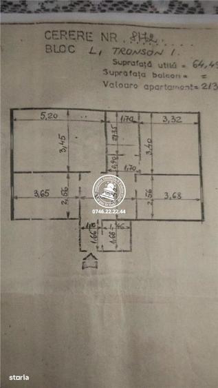 Apartament 3 camere, decomandat, 65 mp - Centru - 1