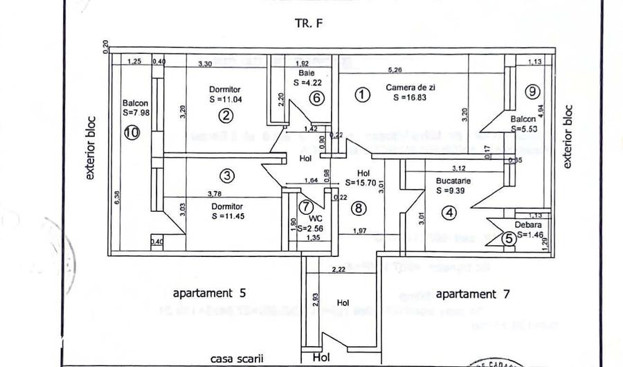 Apartament cu 3 camere decomandat în Șerbănești