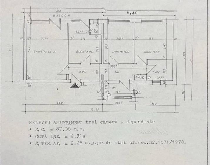 Se vinde pe Republicii apartament decomandat 3 camere ,pret 89000 euro neg. - 2