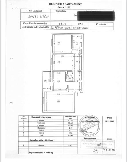 Ap. 3 cam. TOMIS 3 vis-a-vis de Clinica MRINI, 71 mp