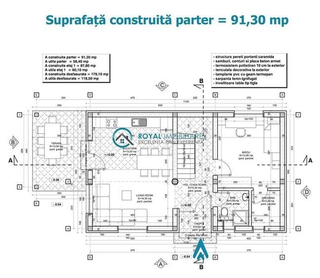 Casă individuală cu 5 camere cu Teren 300 Mp în Păulești