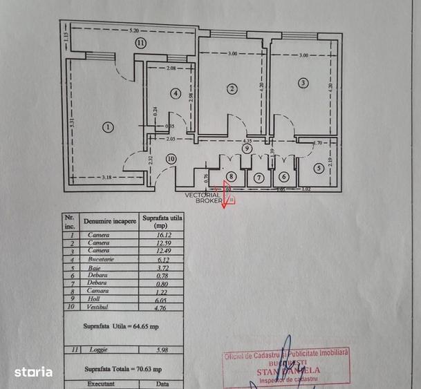 Apartament cu 3 camere decomandat în Basarab