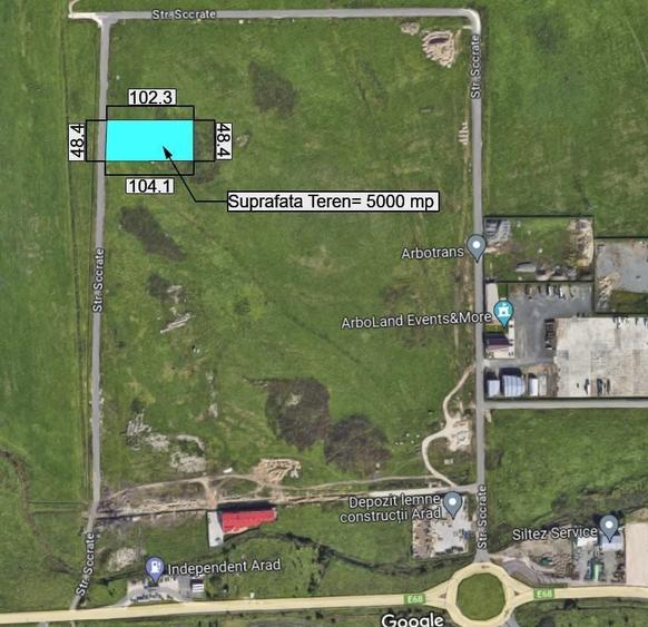 Teren pentru hale industriale Arad – 5.000 mp | PUZ aprobat | - 3