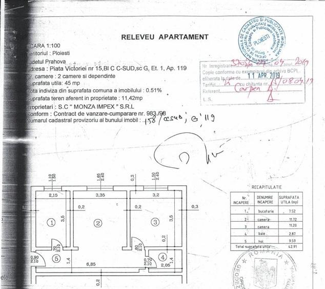 Apartament cu 2 camere semidecomandat în Ultracentral Apartament cu 2 camere semidecomandat în Ultracentral