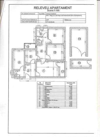 Proprietar vand apartament 4 camere+dining, garaj si boxa la subsol, central,Targu Jiu - 3