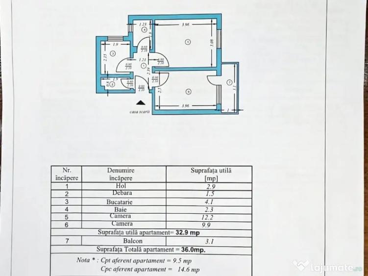 Apartament 2 camere, etaj 1, zona Ciuperca- Maratei - 7