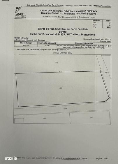 Teren intravilan in Mitoca?i 67500 euro - 1