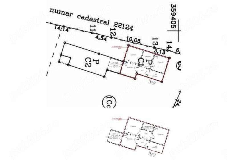 Casă cu 3 camere cu Teren 1146 Mp în Ologeni