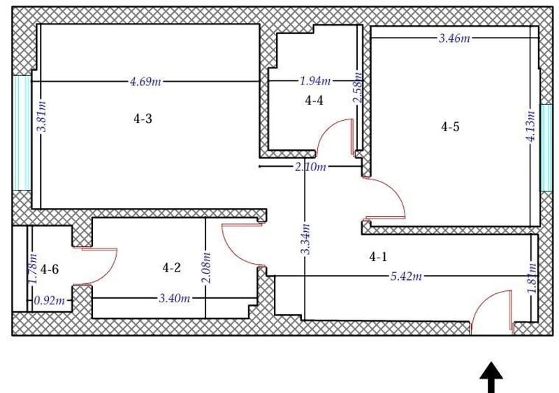 Apartament cu 2 camere decomandat în Metalurgiei
