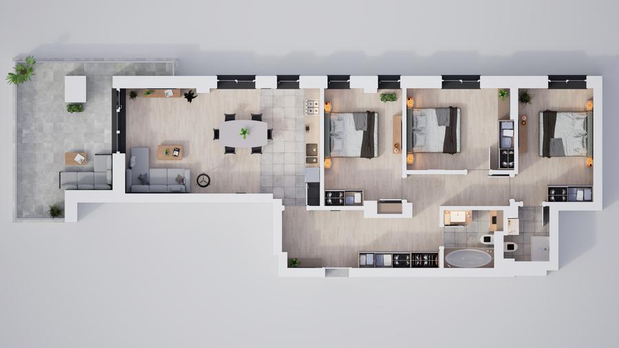 Apartament spațios, 4 camere – ansamblu cu parc și zone verzi - 2