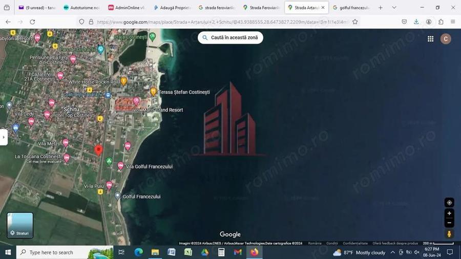 Costinesti- Golful Francez- 500 mp- Intravilan- D=30 ml- Utilitati - 1