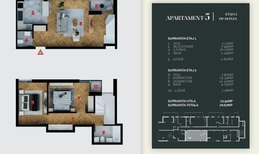 Duplex 3 camere zona Decebal, bloc boutique - 8