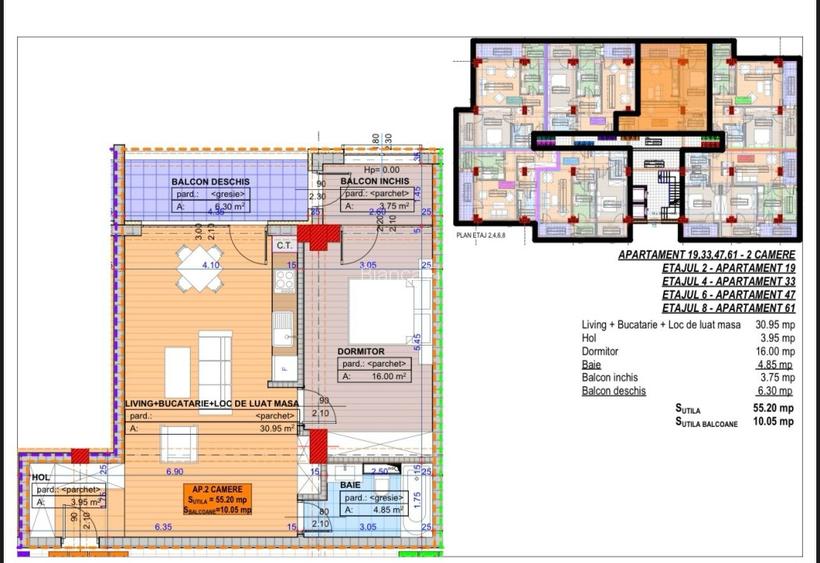 Apartament, semidecomandat, 65.80mp, cartier Cornitoiu, zona Liceul Bibescu