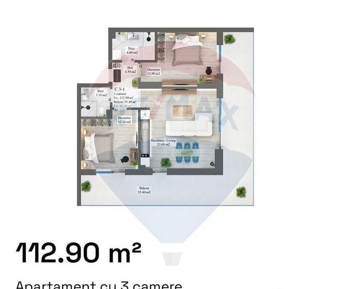 VANZARE Apartament cu 3 camere in zona Pipera Nobel Art A... - 7