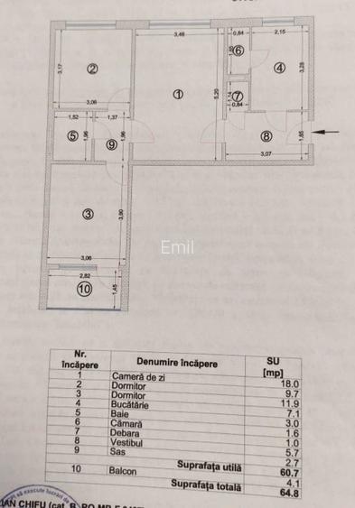 Apartament 3 camere etaj 3/4 - Metrou 1 Decembrie - Titan Apartament 3 camere etaj 3/4 - Metrou 1 Decembrie - Titan