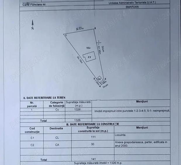 85.000 Euro- casa +magazin+garaj in com Smardan, sat Cismele, - 2