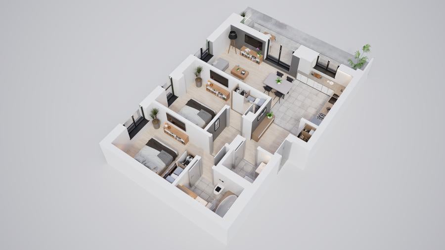 Apartament 3 camere | Complex nou cu boxe și parcări subterane disponibile - 6