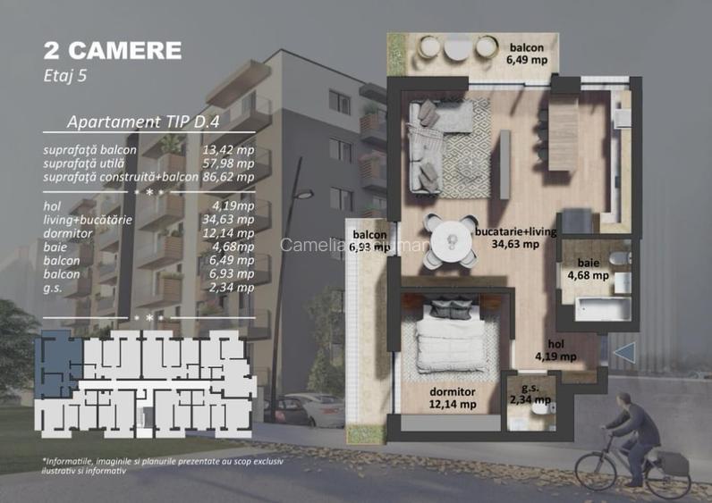 Apartament 2 camere de vanzare zona Postalionului