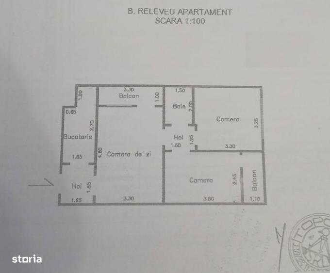 Apartament 3 camere confort 2 sporit, zona Viziru 1, etaj 3. Mobilat . - 3