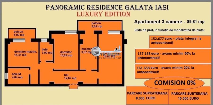 Apartament 3 camere de vanzare in Iasi, Galata, 89,81 mp, bloc nou - 3