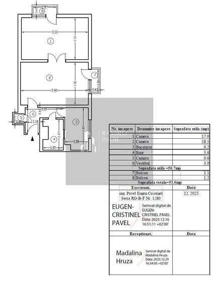 Apartament cu 2 camere decomandat în Giurgiului