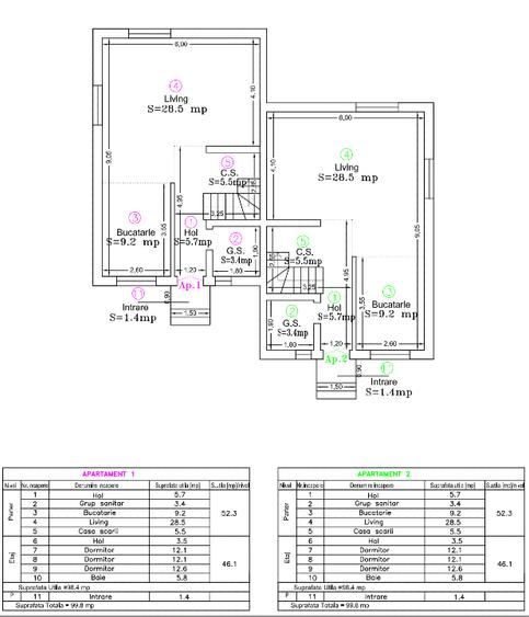 Duplex Calea Urseni 100mp, 4 camere - 4