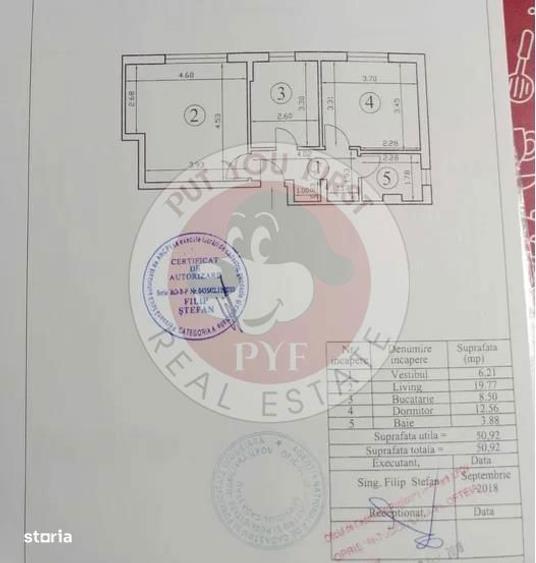 Militari Residence | Inchiriere 2 camere + Loc de Parcare | 51mp | Dec - 1