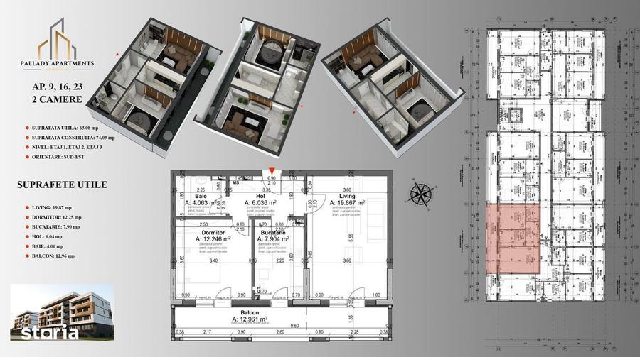 Apartament 2 Camere| Decomandat | 63.08Mp | Acces Metrou | Comision 0% - 6