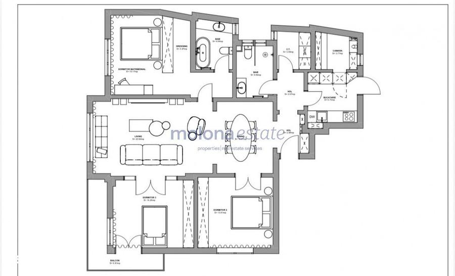 4 camere, 112 mp utili , Ultracentral Bd. Carol, Lift, Design interi - 1