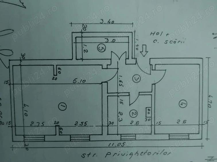 Vand apartament, 2 camere, etaj 1 - 1