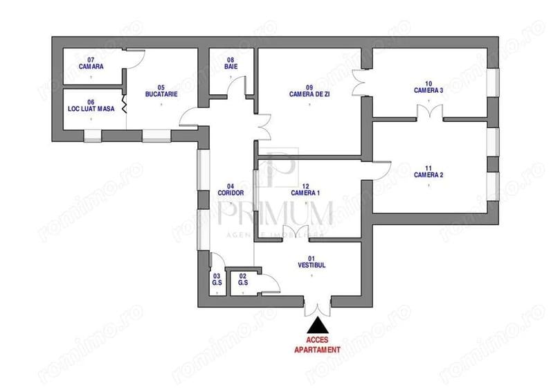 PIATA MARIA |4 CAM |RESTAURAT |3 BAI |CURTE |BOXA |CENTRALA |ARHITECTURAL - 1