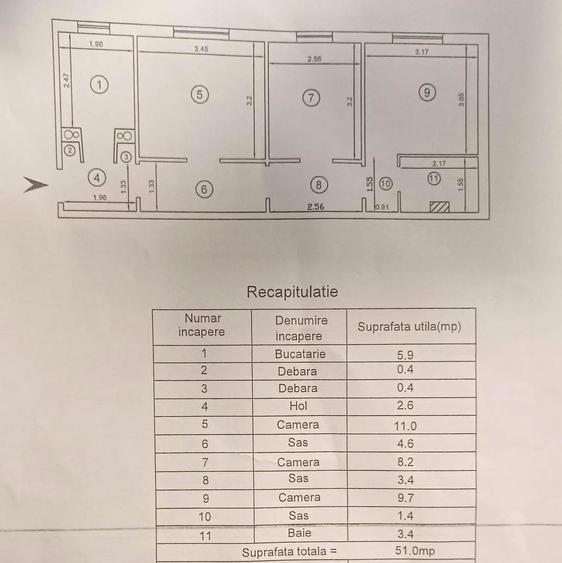 Apartament 3 camere DECOMANDAT, CT, PVC, 85.000 euro, LIDL Dacia, accept CREDIT - 2