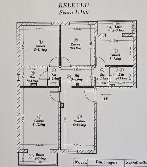 Apartament 4 camere, 2 băi, 2 balcoane, et. 2/4, Timișoara, Calea Torontalului