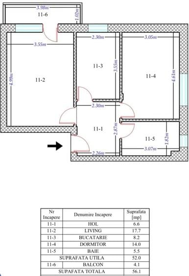 2 camere NOU 2026 Prima închiriere Pallady Salajan Titan - 1