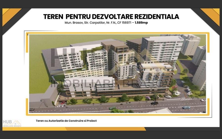 Teren pentru Dezvoltare Rezidentiala cu Autorizatie Emisa | Str. Carpatilor - 1